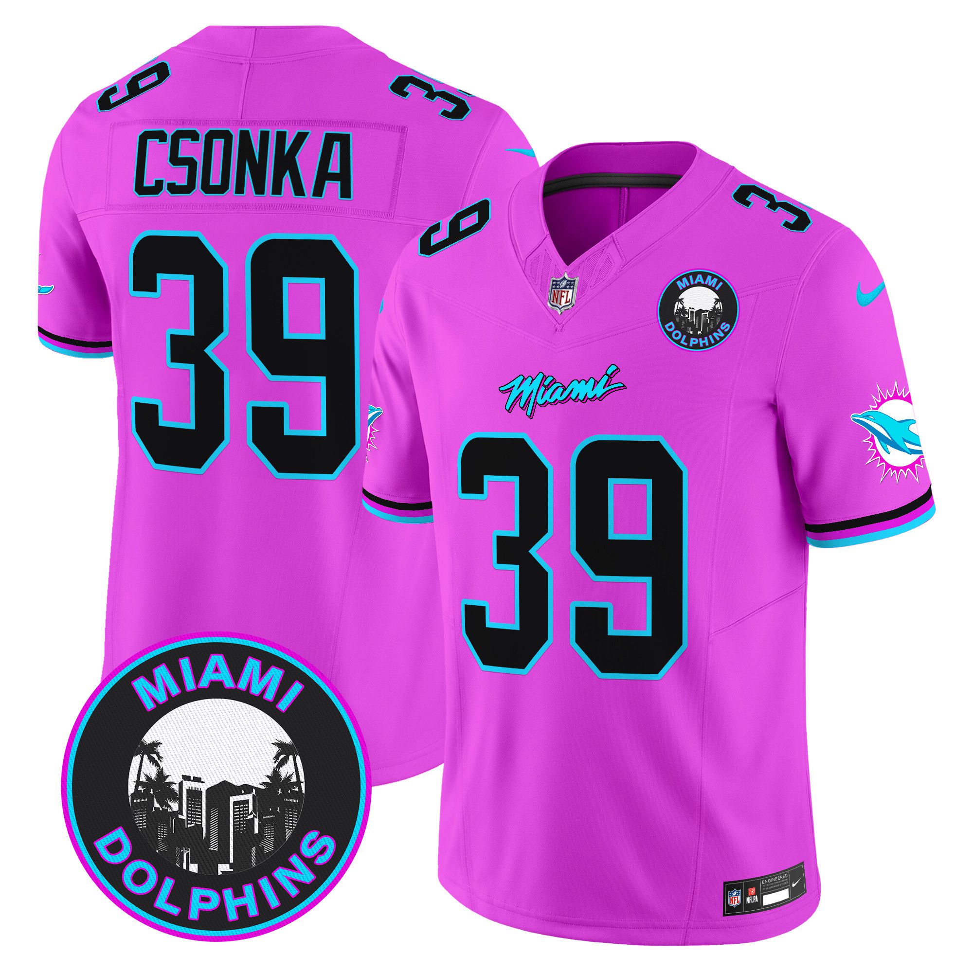 Men Miami Dolphins #39 Csonka Pink 2024 Nike Vapor Limited NFL Jersey->indianapolis colts->NFL Jersey